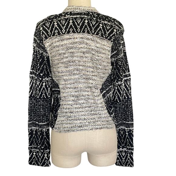 H&M Women’s Cardigan Sweater Jacket Black White - Picture 2 of 8